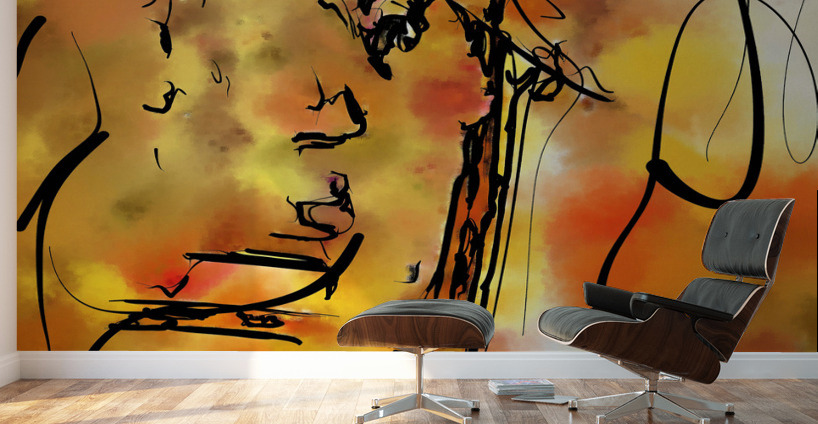 Abstract line art the 4th vertical Wall Murals
