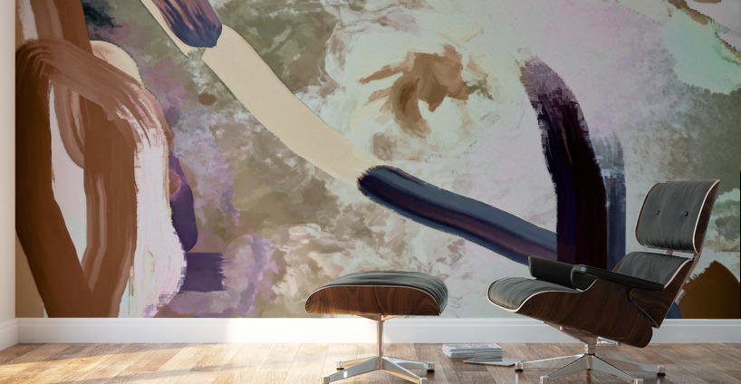 Abstract line art the 19th vertical  version 2  Wall Murals