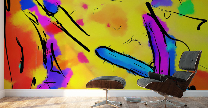 Abstract line art the 19th  vertical version 1  Wall Murals