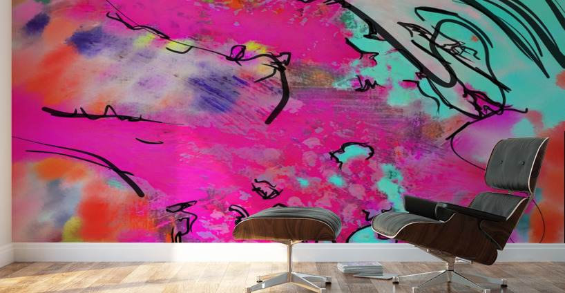 Abstract line art the 12th vertical Wall Murals