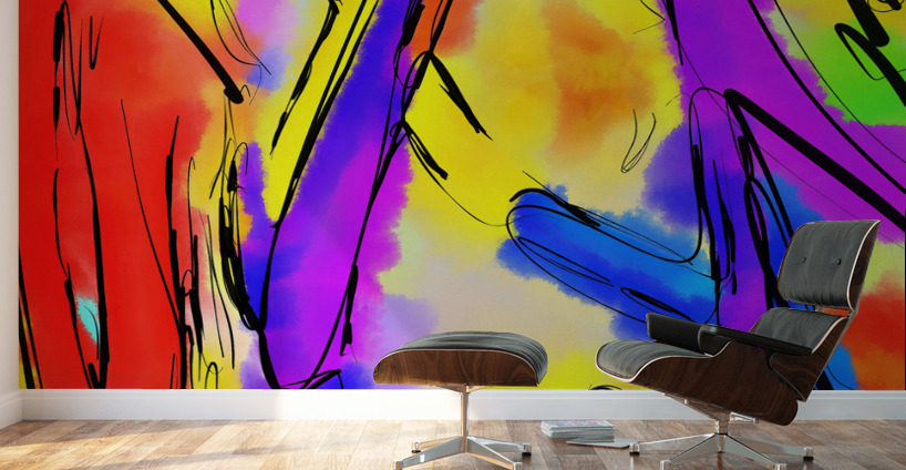 Abstract line art the 5th vertical Wall Murals