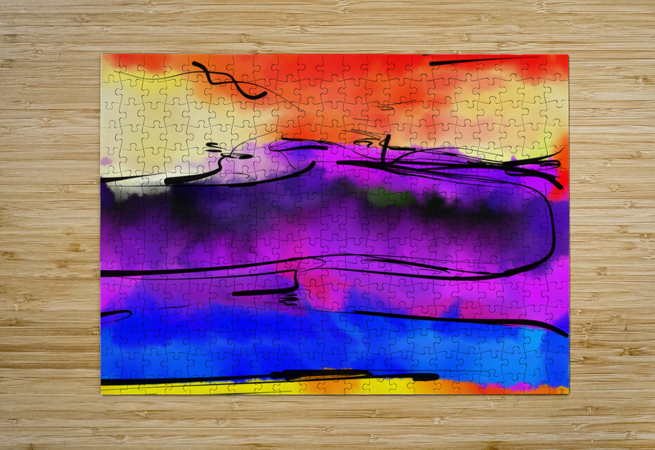 Abstract line art the 21st version 1 horizontal Designer Art Decor Puzzle printing