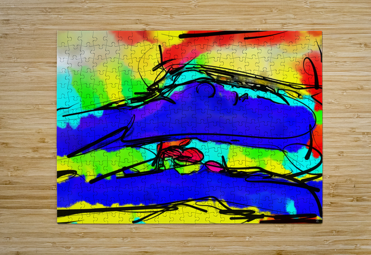 Abstract line art the 21st version 2 horizontal Designer Art Decor Puzzle printing