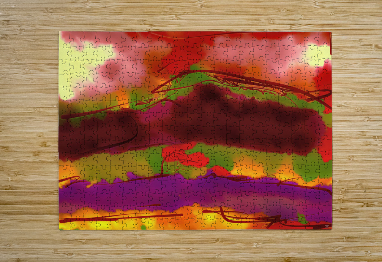 Abstract line art the 21st version 3 horizontal Designer Art Decor Puzzle printing