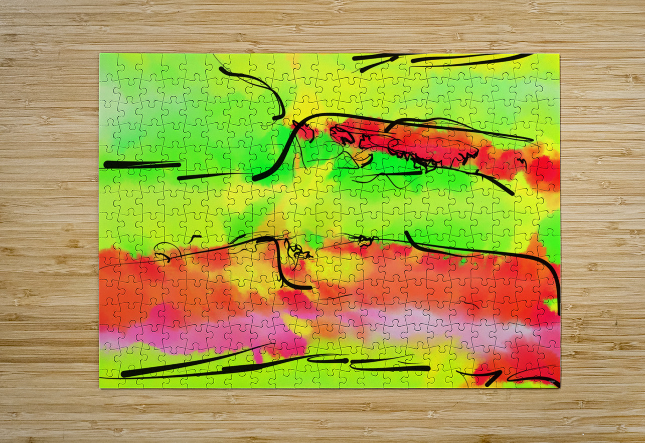 Abstract line art the 7th  horizontal Designer Art Decor Puzzle printing