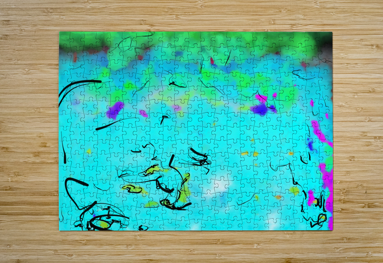 Abstract line art the 3rd horizontal Designer Art Decor Puzzle printing