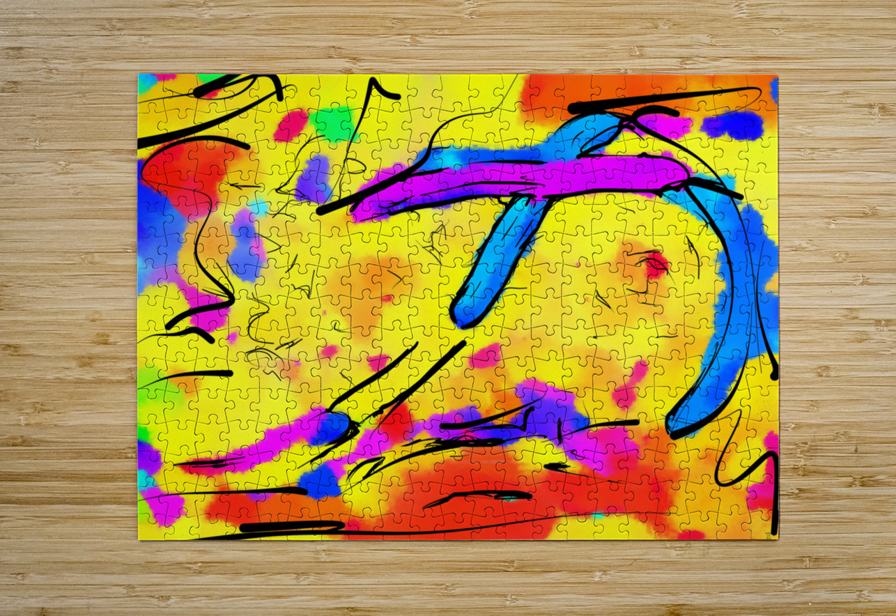 Abstract line art the 19th version 1 horizontal Designer Art Decor Puzzle printing