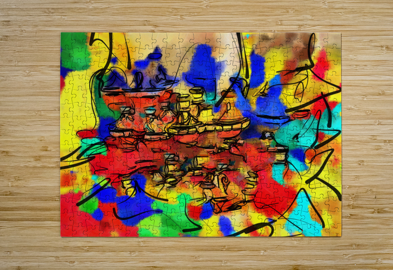 Abstract line art the 2nd horizontal Designer Art Decor Puzzle printing