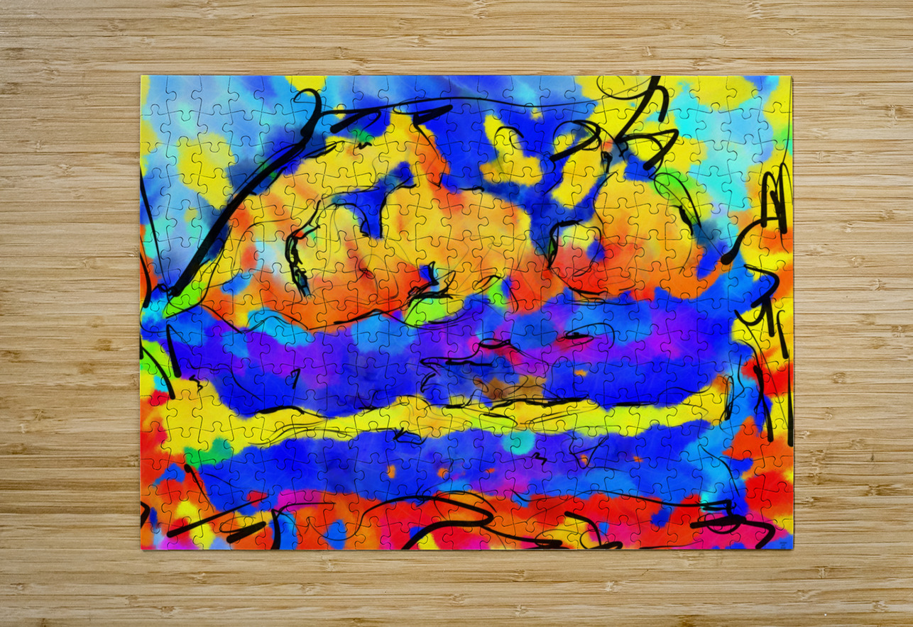 Abstract line art the 1st horizontal Designer Art Decor Puzzle printing