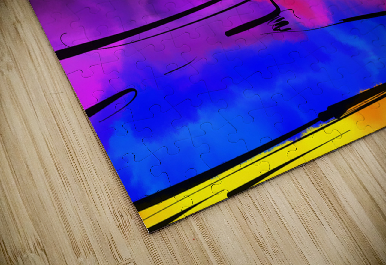 Abstract line art the 21st version 1 horizontal Designer Art Decor Puzzle