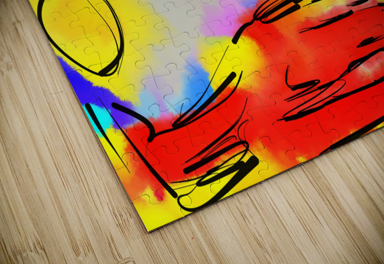 Abstract line art the 20th version 1 horizontal  Designer Art Decor Puzzle