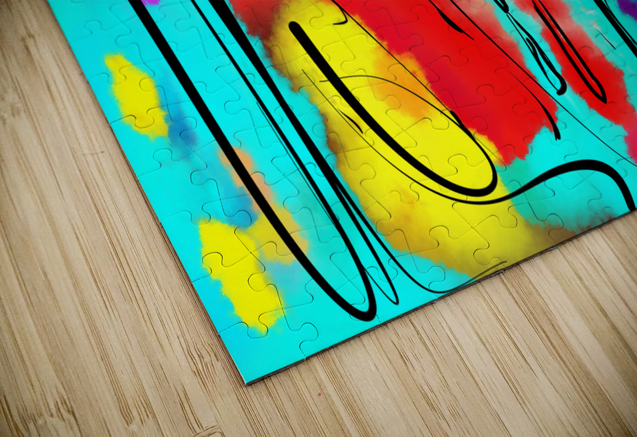 Abstract line art the 18th version 3 horizontal  Designer Art Decor Puzzle