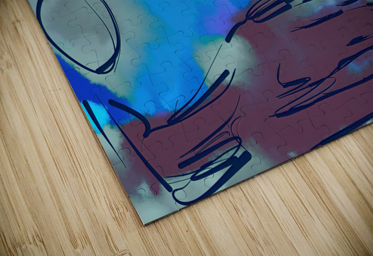 Abstract line art 20th version 2 horizontal Designer Art Decor Puzzle