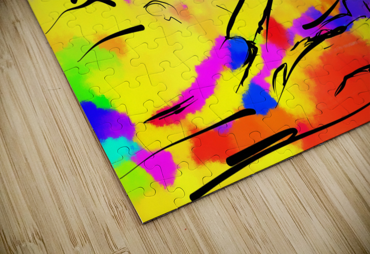 Abstract line art the 19th version 1 horizontal Designer Art Decor Puzzle