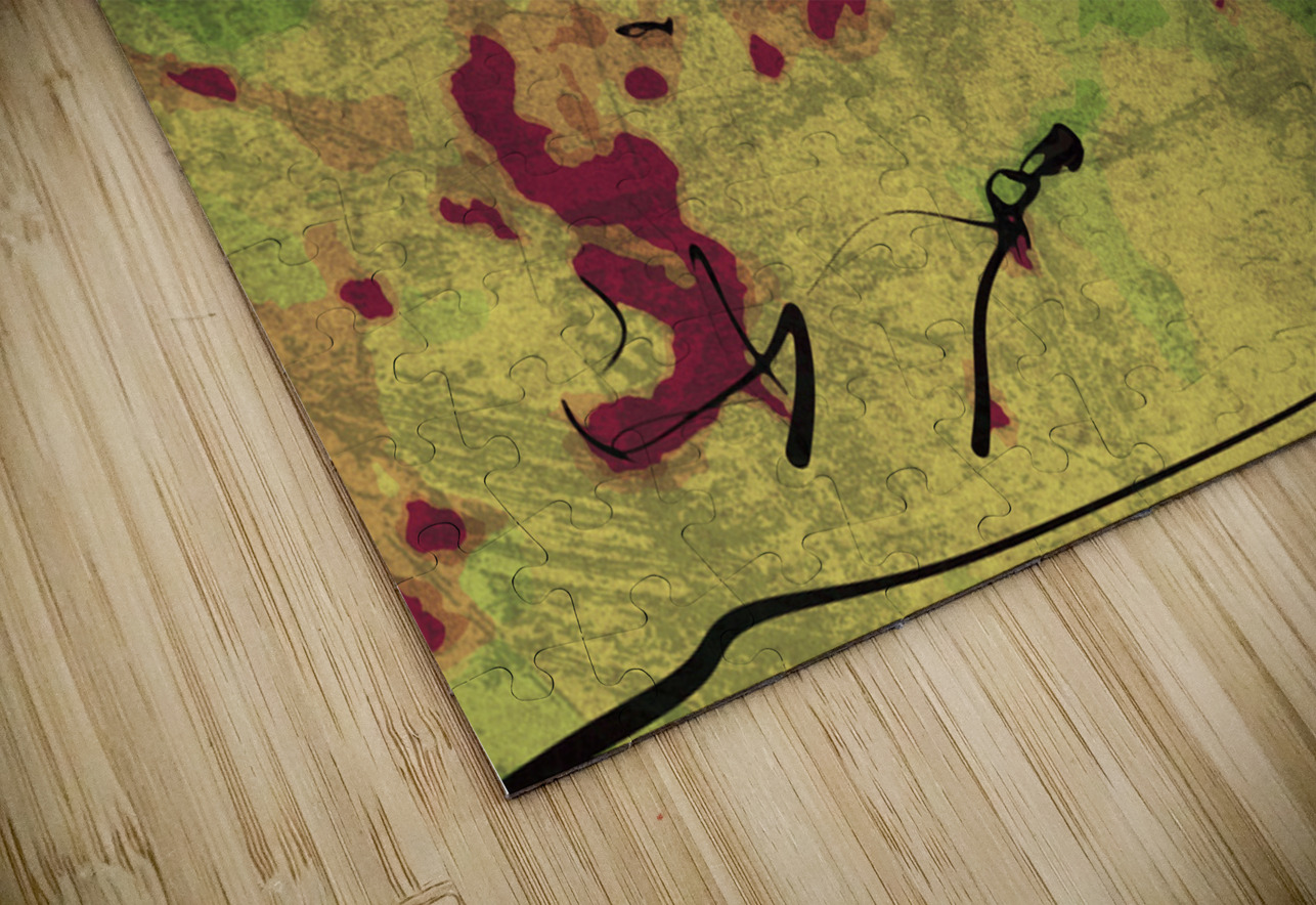 Abstract line art the 14th horizontal version 2 Designer Art Decor Puzzle